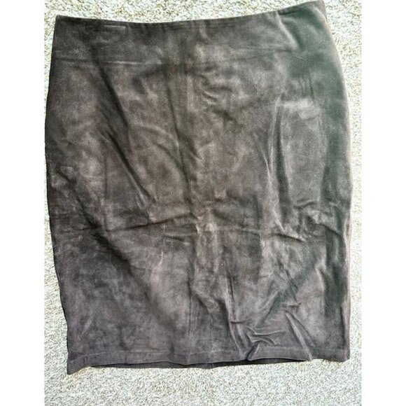 Gap Women Brown Genuine Leather Dark Academia -Western Pencil Skirt Zip Size 10 - Picture 2 of 8